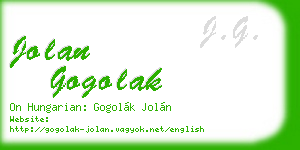 jolan gogolak business card